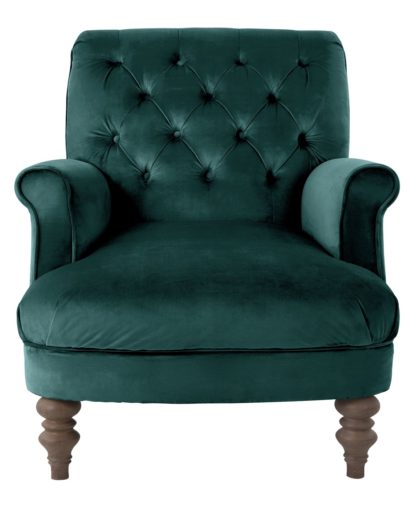 An Image of Habitat Valerie Velvet Accent Chair - Teal