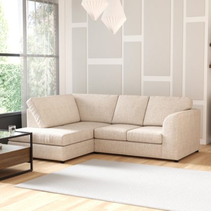 An Image of Blake Soft Texture Fabric 3 Seater Corner Sofa Grey