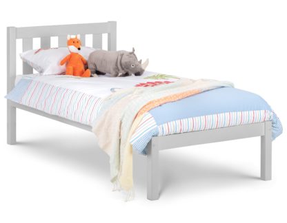 An Image of Luna Grey Wooden Bed Frame - 3ft Single