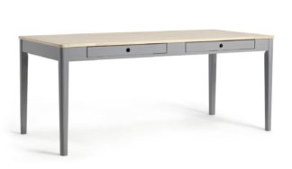 An Image of Argos Home Kalle Wood 6 Seater Dining Table - Grey