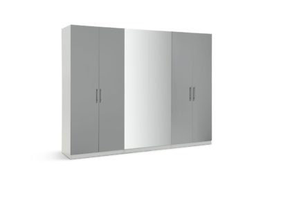 An Image of Habitat Munich 6 Door Wardrobe - Grey Gloss