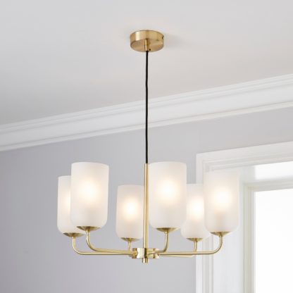 An Image of Palazzo 6 Light Ceiling Fitting Clear