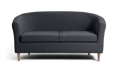 An Image of Habitat 2 Seater Fabric Tub Sofa - Dark Grey