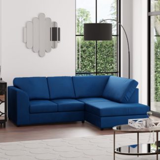 An Image of Blake Soft Velvet Corner Sofa Royal Blue