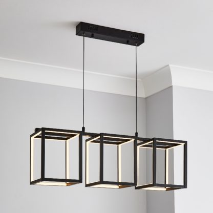 An Image of Depere 3 Light Black Ceiling Fitting Black