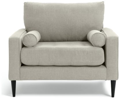 An Image of Habitat Hudson Fabric Cuddle Chair - Natural