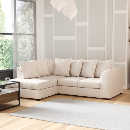 An Image of Blake Soft Texture Fabric Corner Sofa Grey