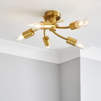 An Image of Corvus 5 Light Ceiling Fitting Gold