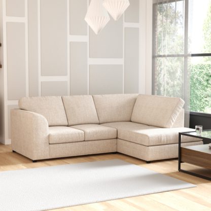 An Image of Blake Soft Texture Fabric 3 Seater Corner Sofa Grey