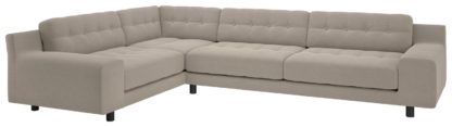 An Image of Habitat Hendricks Right Corner Velvet Sofa - Natural