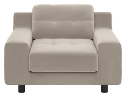 An Image of Habitat Hendricks Velvet Armchair - Natural