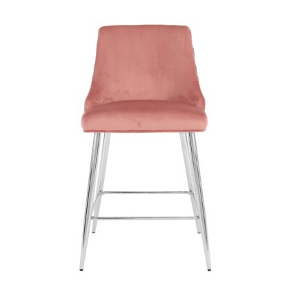 An Image of Peyton Velvet Bar Stool Grey