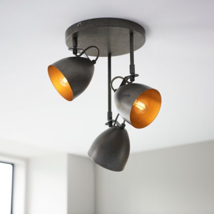 An Image of Rolton 3 Light Gunmetal Spotlight Gunmetal (Grey)