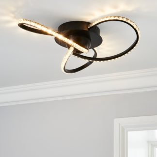 An Image of Oria 3 Light LED Black Ceiling Fitting Black