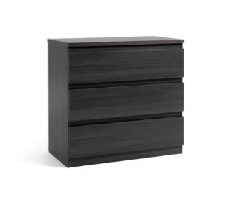 An Image of Habitat Jenson 3 Drawer Chest - Black Oak Effect