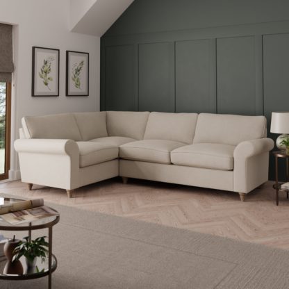 An Image of Rosa Chenille Large Corner Sofa Sandstone