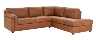 An Image of Habitat Florence Right Corner Leather Sofa - Tan