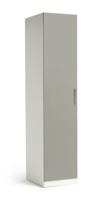 An Image of Habitat Munich 1 Door Wardrobe - Grey Gloss