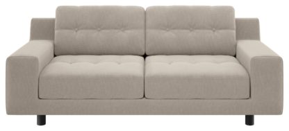 An Image of Habitat Hendricks 2 Seater Velvet Sofa - Natural