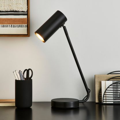 An Image of Lilou Integrated LED Dimmable Desk Lamp Black