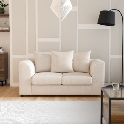 An Image of Blake Soft Texture Fabric 2 Seater Sofa Grey