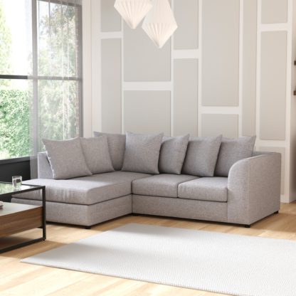 An Image of Blake Soft Texture Fabric Corner Sofa Grey