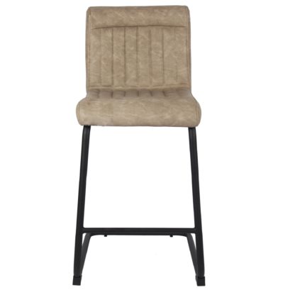 An Image of Felix PU Leather Cantilever Bar Stool Grey