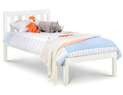 An Image of Luna White Wooden Bed Frame - 3ft Single