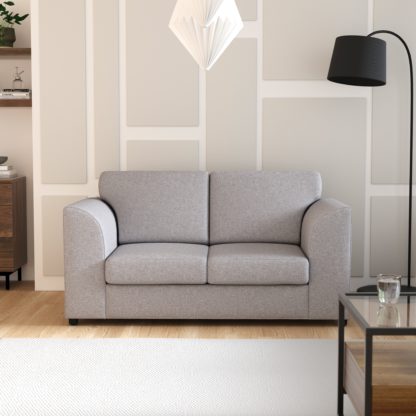 An Image of Blake Soft Texture Fabric 2 Seater Sofa Grey