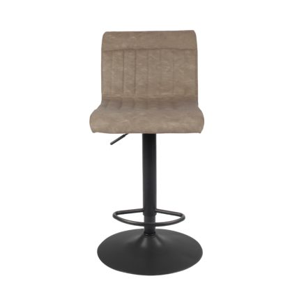 An Image of Felix PU Leather Bar Stool Brown