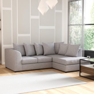 An Image of Blake Soft Texture Fabric Corner Sofa Grey