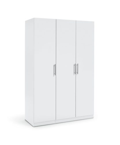 An Image of Habitat Munich 3 Door Wardrobe - White Gloss