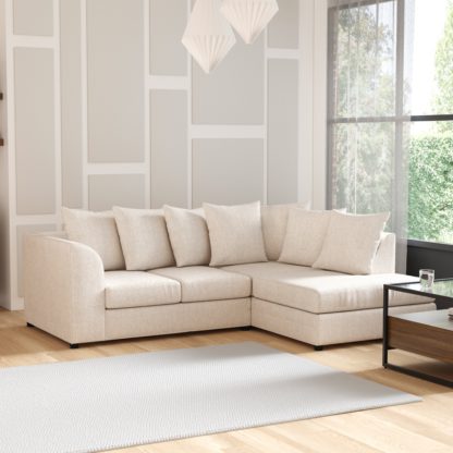 An Image of Blake Soft Texture Fabric Corner Sofa Grey