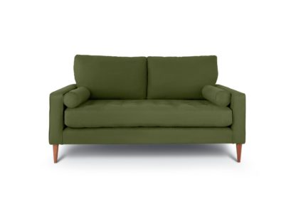 An Image of Habitat Hudson 3 Seater Velvet Sofa - Olive