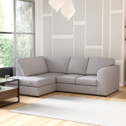 An Image of Blake Soft Texture Fabric 3 Seater Corner Sofa Grey