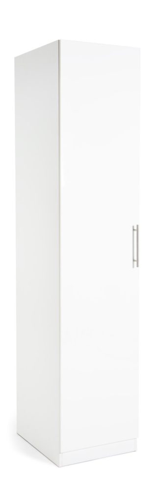 An Image of Habitat Munich 1 Door Wardrobe - White Gloss