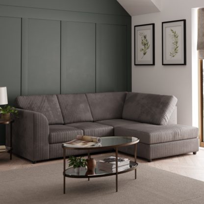 An Image of Blake Jumbo Cord Corner Sofa Grey