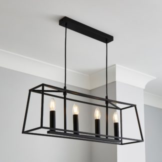 An Image of Houston 4 Light Diner Ceiling Fitting Black