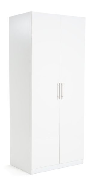 An Image of Habitat Munich 2 Door Wardrobe - White Gloss