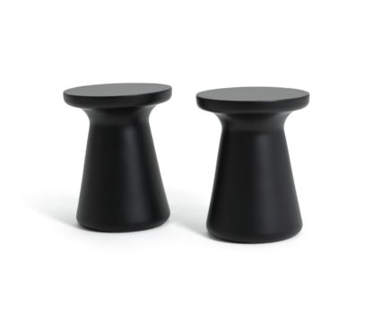 An Image of Habitat Milton Concrete Set of 2 Stools - Black