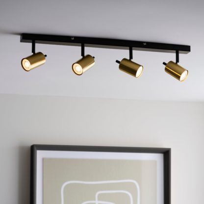 An Image of Carter 4 Light Gold Spotlight Bar Gold