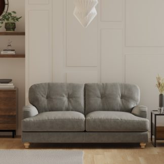 An Image of Martha Vintage Velvet 2 Seater Sofa Dove (Grey)