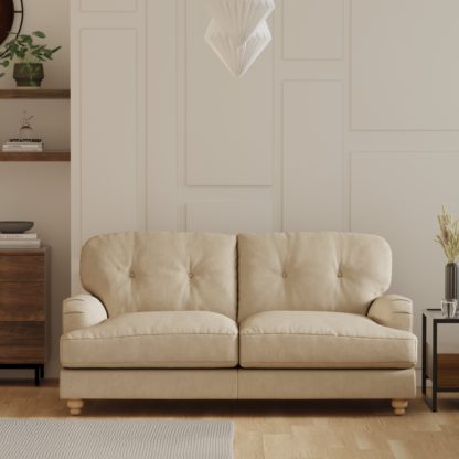 An Image of Martha Vintage Velvet 2 Seater Sofa Dove (Grey)