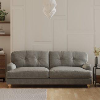 An Image of Martha Vintage Velvet 3 Seater Sofa Dove (Grey)