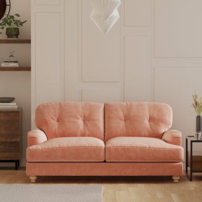 An Image of Martha Vintage Velvet 2 Seater Sofa Dove (Grey)