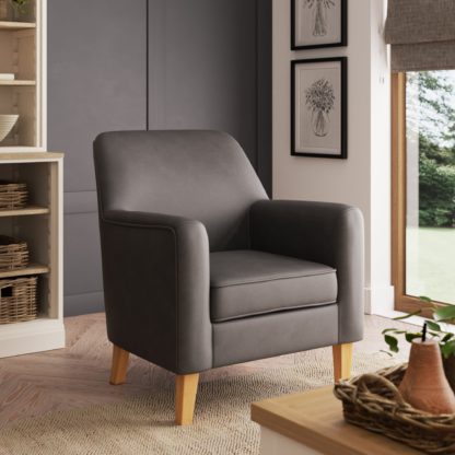 An Image of Cooper Grey Faux Leather Chair Grey