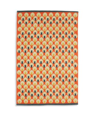 An Image of Habitat Octo Flatweave Cotton Rug - Orange - 120x180cm