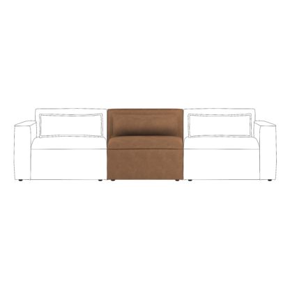 An Image of Modular Arne Faux Leather Armless Piece Grey