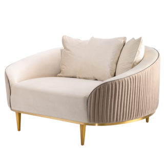 An Image of Ella Loveseat Cream Trio Tone