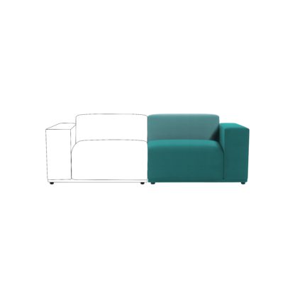 An Image of Modular Cruz Velvet Right Hand Seat Bottle (Green)